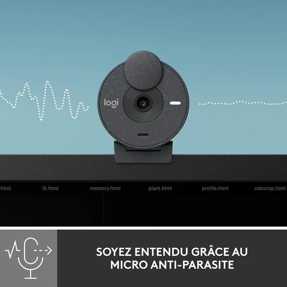 Logitech BRIO 300 — webcam Full HD USB-C — vue 4