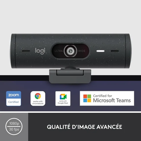 Logitech BRIO 500 — webcam Full HD avec cadrage — vue 2