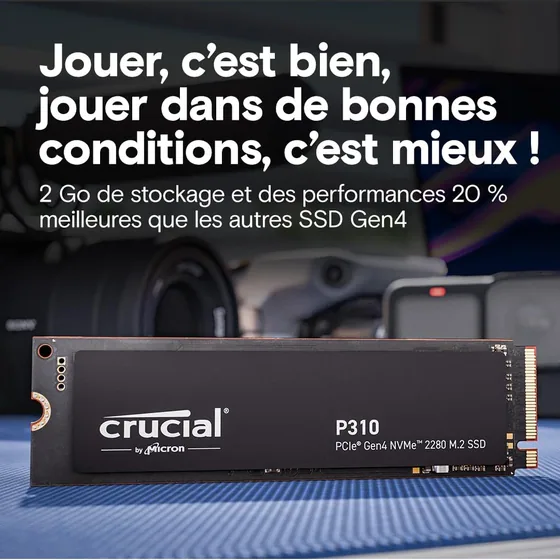SSD interne Crucial P310 1 To, NVMe M.2 — vue 3