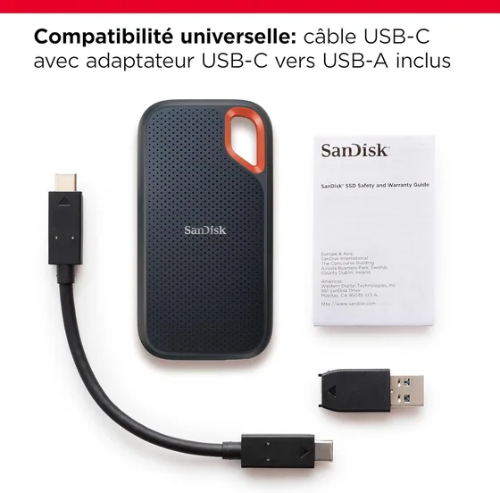 SSD externe SanDisk Extreme 2 To, USB-C — vue 4