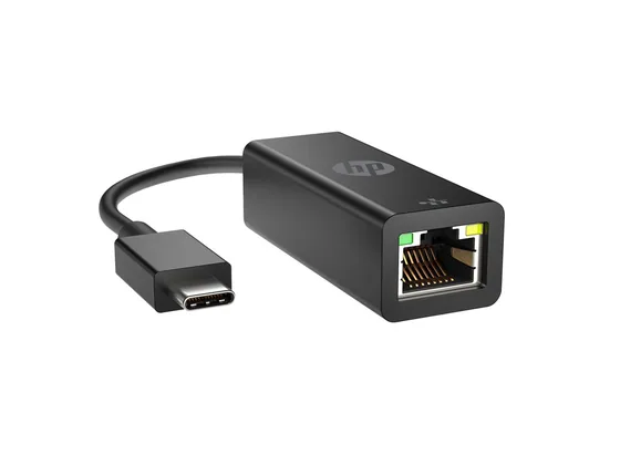 Adaptateur USB-C vers RJ45 Gigabit HP G2 — vue de trois-quarts gauche