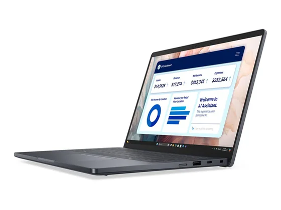 Dell Pro 14 Premium — Core Ultra 7 — 32 Go — vue de trois-quarts droite
