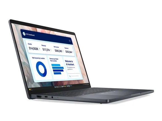 Dell Pro 14 Premium — Core Ultra 7 — 32 Go — vue de trois-quarts gauche