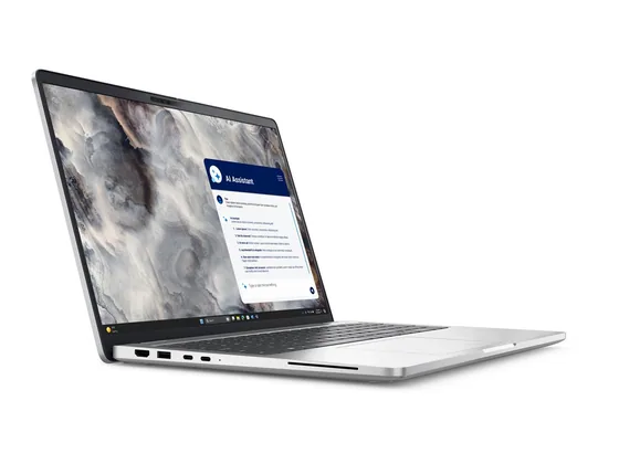 Dell Pro 16 Plus — Copilot+ — grand écran professionnel — vue de trois-quarts gauche