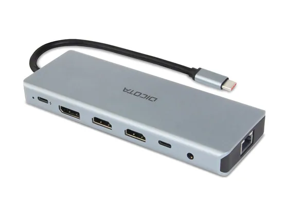 DICOTA USB-C 13-en-1 — station d'accueil complète 4K — vue de dos