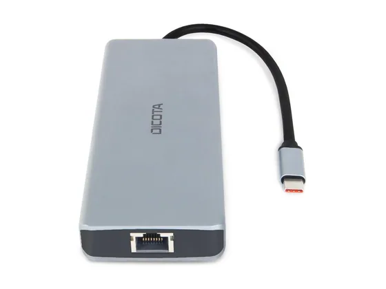 DICOTA USB-C 13-en-1 — station d'accueil complète 4K — côté gauche