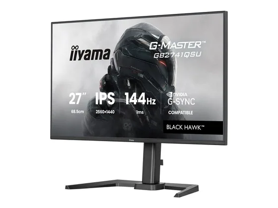 GB2741QSU-B1 — écran 27″ QHD — vue de trois-quarts droite