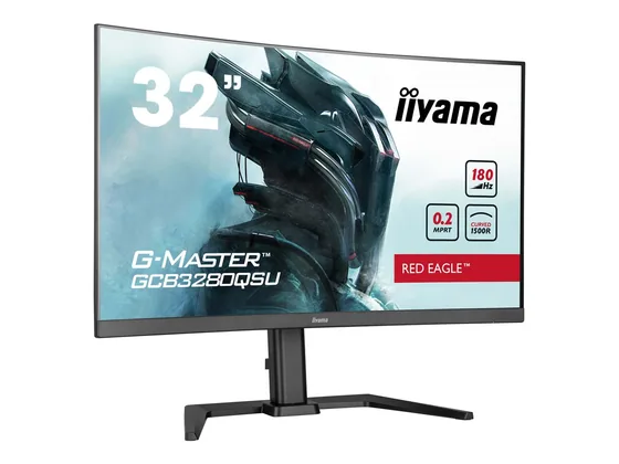 GCB3280QSU-B2 — écran 31,5″ incurvé — vue de trois-quarts gauche