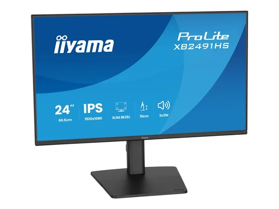 XB2491HS-B1 — écran 23,8″ Full HD 120 Hz — vue de trois-quarts gauche