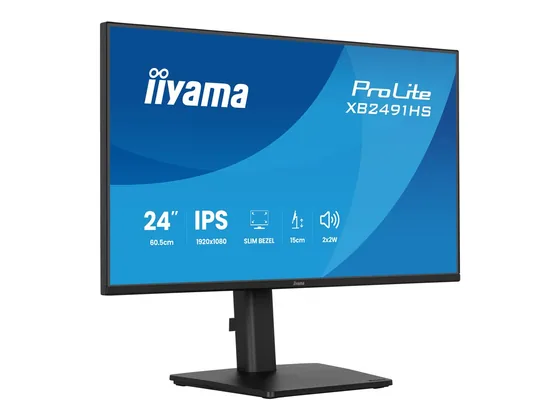 XB2491HS-B1 — écran 23,8″ Full HD 120 Hz — vue de trois-quarts gauche