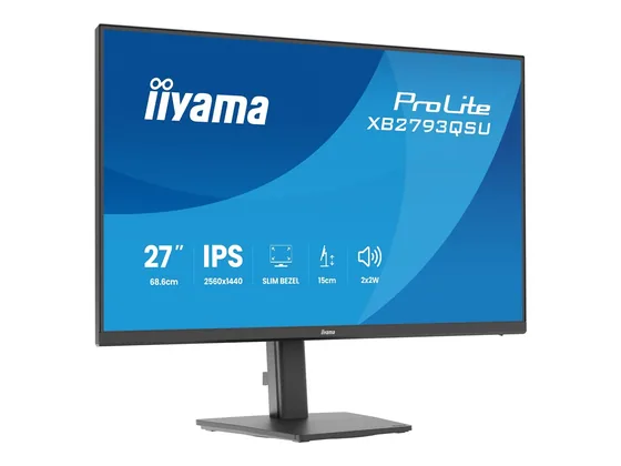 XB2793QSU-B1 — écran 27″ QHD — vue de trois-quarts gauche