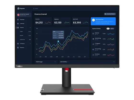 ThinkVision T22i-30 — écran 21,5″ Full HD — vue de face