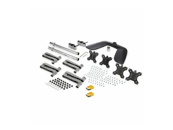 Support de bureau 4 écrans StarTech, bras articulés acier et aluminium — vue 3