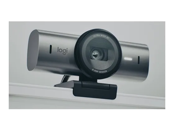 Logitech MX Brio 705 for Business — webcam 4K — vue de trois-quarts gauche